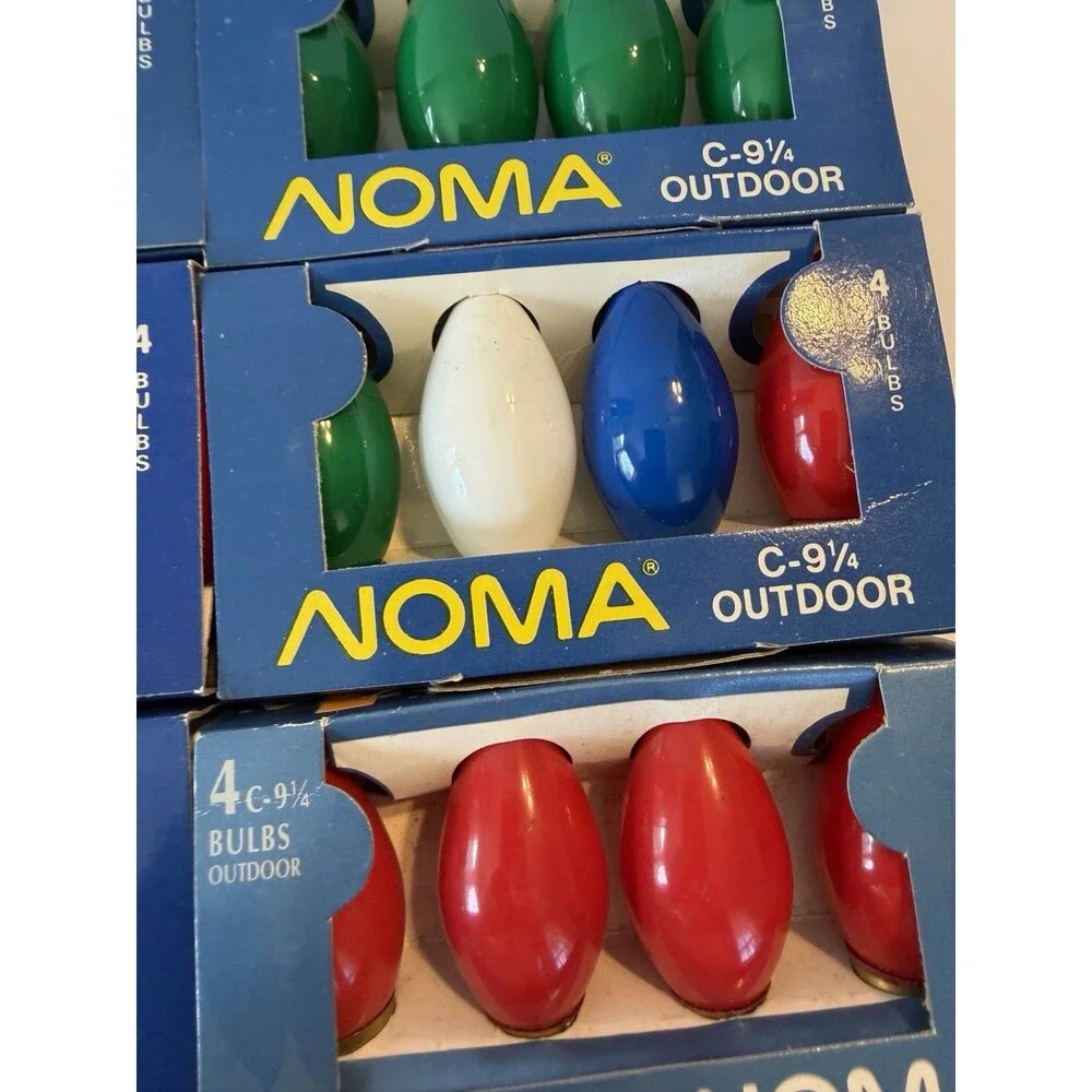 24 Vintage C9 1/4 NOMA Holiday Christmas Light Replacement Bulbs Multicolor NEW